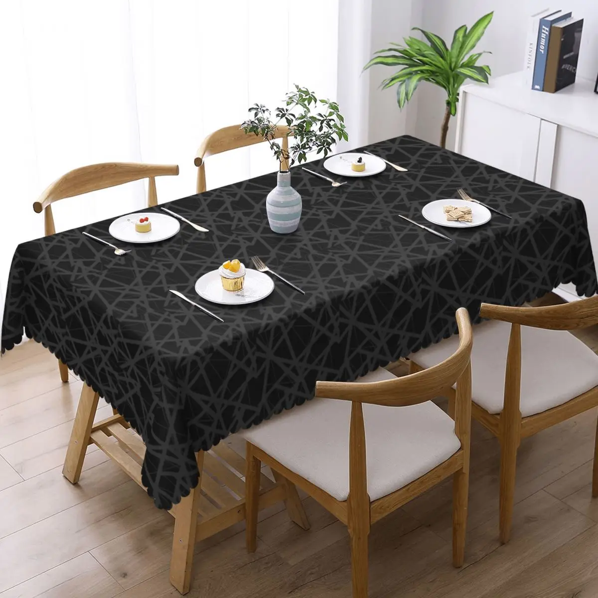 EVH Authentic Stripes Design Custom Rectangular Tablecloth Oilproof Table Cover for Dining Events Table Cloth