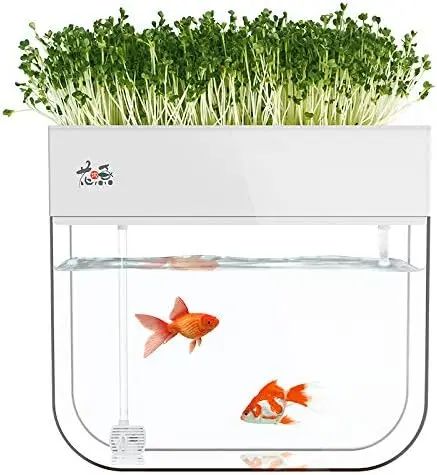 Indoor Use, Plastic, N/A, Hydroponic Garden Aquaponic Fish Tank Plants Growing System with Self-Cleaning Seed Sprouter Tray