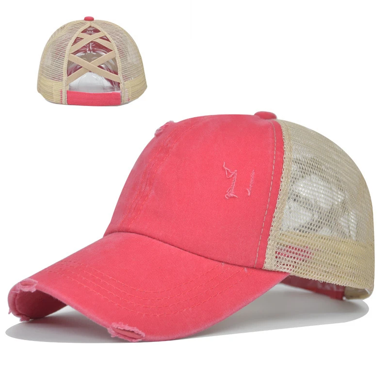 2026 New Ponytail Baseball Cap Summer Women's Adjustable Cowboy Hat Summer Sun Hat Casual Cotton Girl Snapback Mesh Cap view 4
