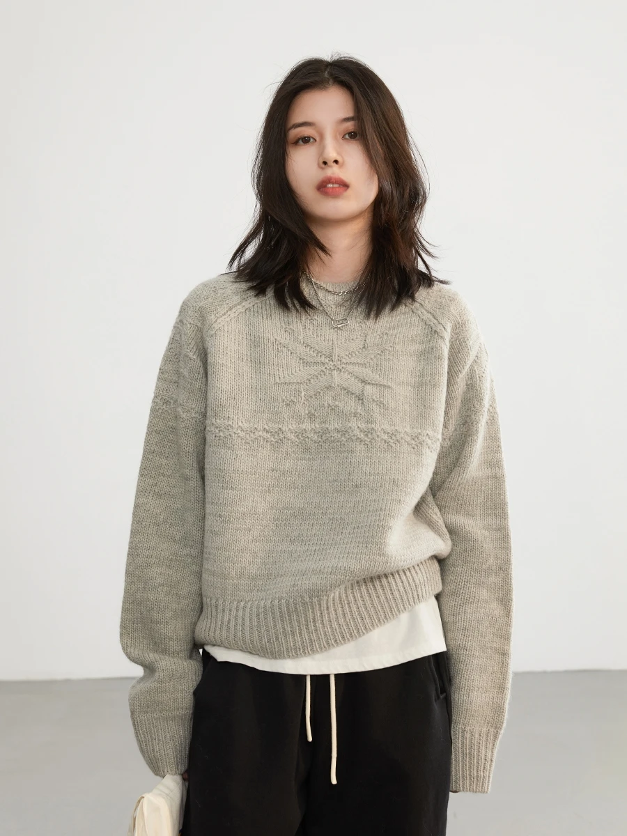 CHIC VEN Korean Women Sweater Loose New Wool Knitwear Soft Female Jumpers Fashion O Neck Pullovers Autumn Winter 2023