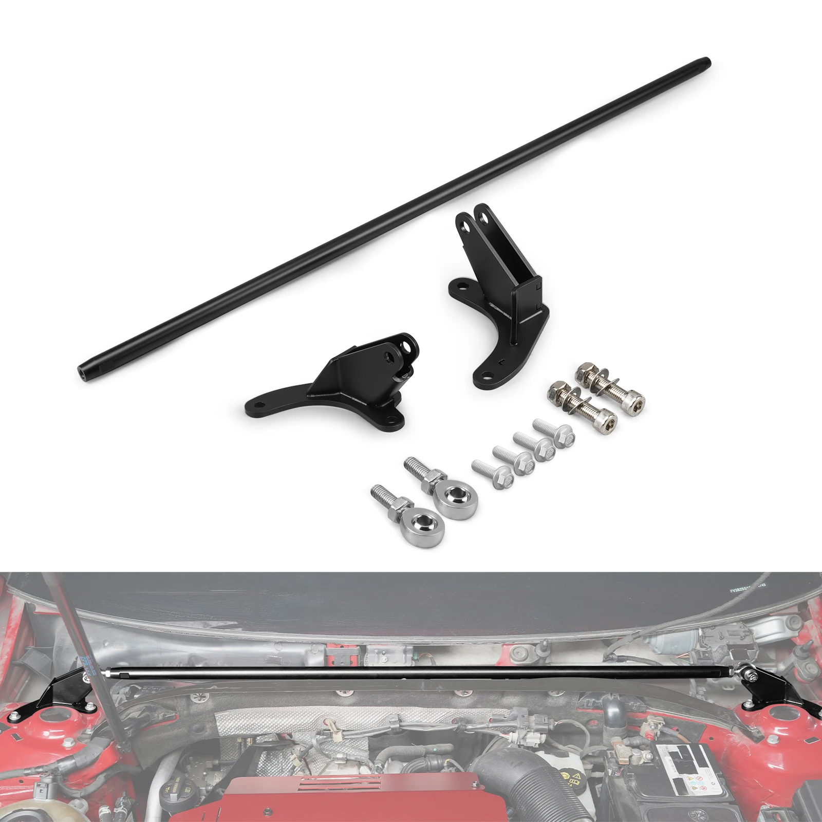 BEVINSEE Front Strut Tower Bar for VW MK7/MK7.5 Golf R, for MK7/MK7.5 Golf/GTI, for MK7/MK7.5 Golf Sportwagen/for Golf Alltrack