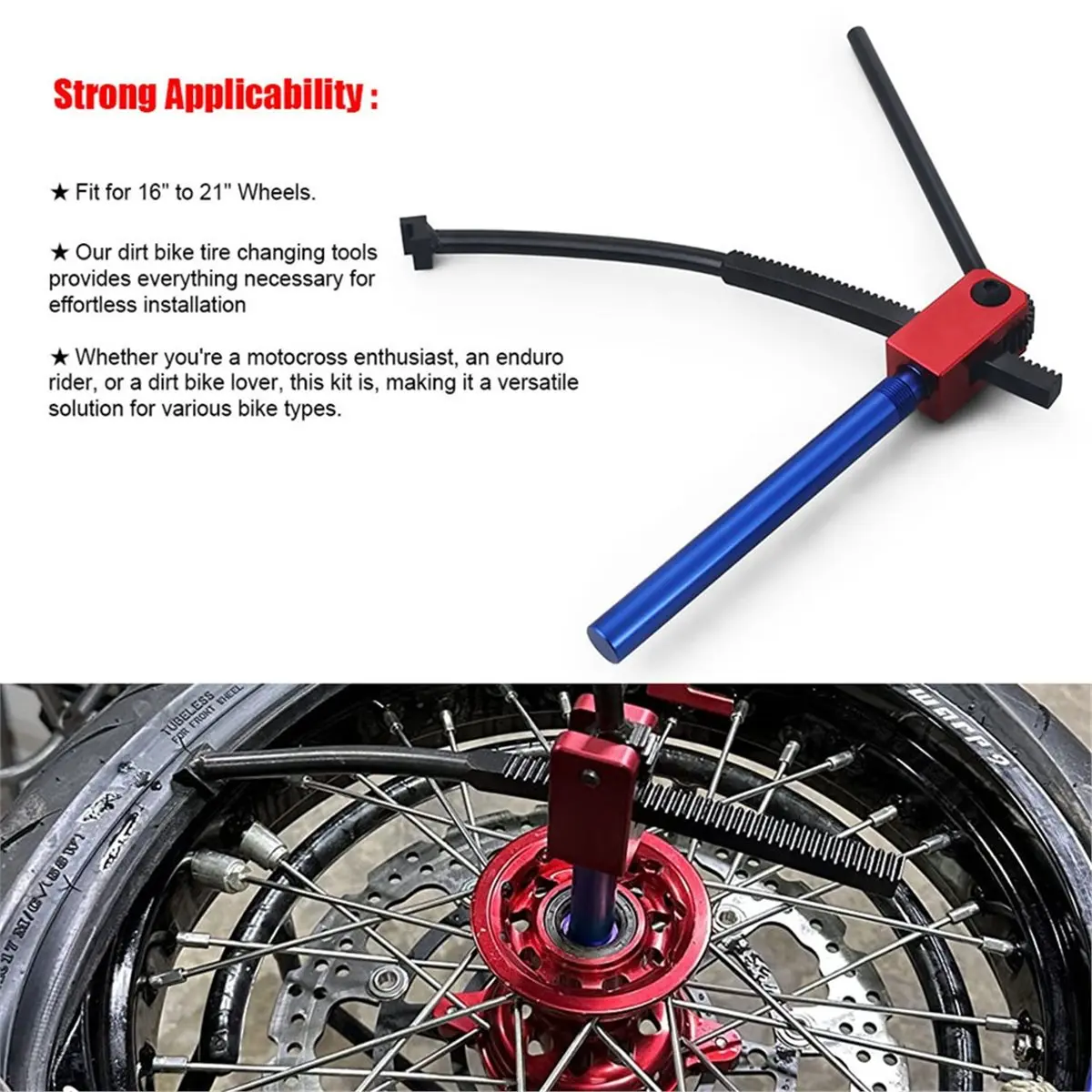 【HOT A88T】 Dirt Bike Tire Changer Tool Set for for 16