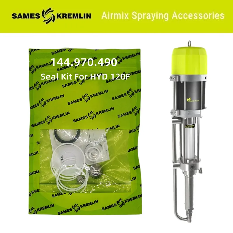 Sames-Kremlin Seal Kit For HYD 120F,144.970.490,For Airmix 16F240 Flowmax paint pump - stainless steel,Original From France