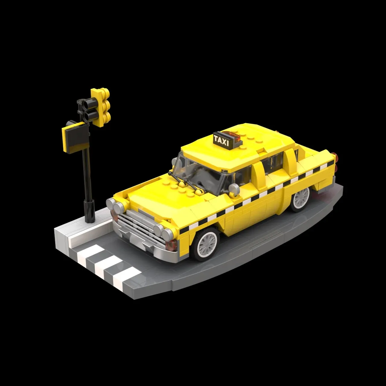 

404PCS Speed ​​Champion MOC New York Yellow Taxi Move Landmarks Building Blocks Assembled Model Toy Brick Children Birthday Gift