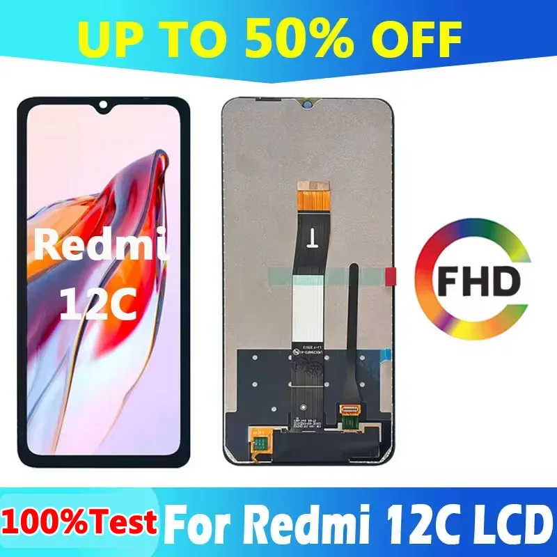 

6.71" For Xiaomi Redmi 12C LCD 22120RN8 22120RN86G LCD Screen Display Touch Screen With Frame Digitizer Assembly Replacement