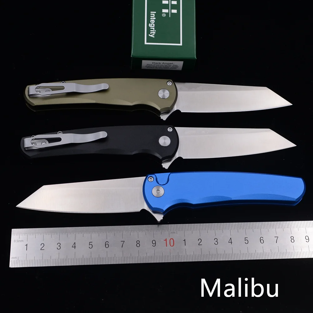 

Pro-Tech Malibu Reverse Tanto Ball Bearing Flipper Mark 20CV Aluminum Handle Camping Hunt Survival EDC Pocket Tool Folding Knife