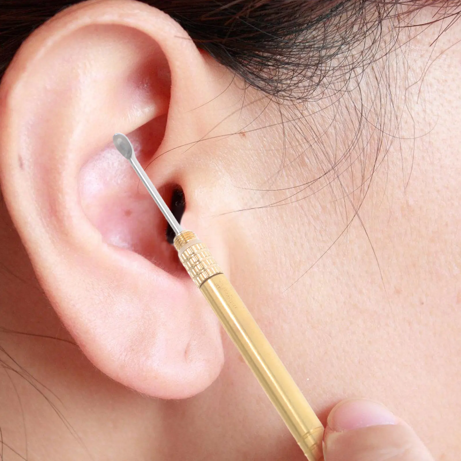 Cuillère à cérumen en alliage de titane, cure-oreille portable en acier inoxydable, outil de nettoyage des oreilles, outil d'élimination du cérumen, cure-oreille en acier inoxydable