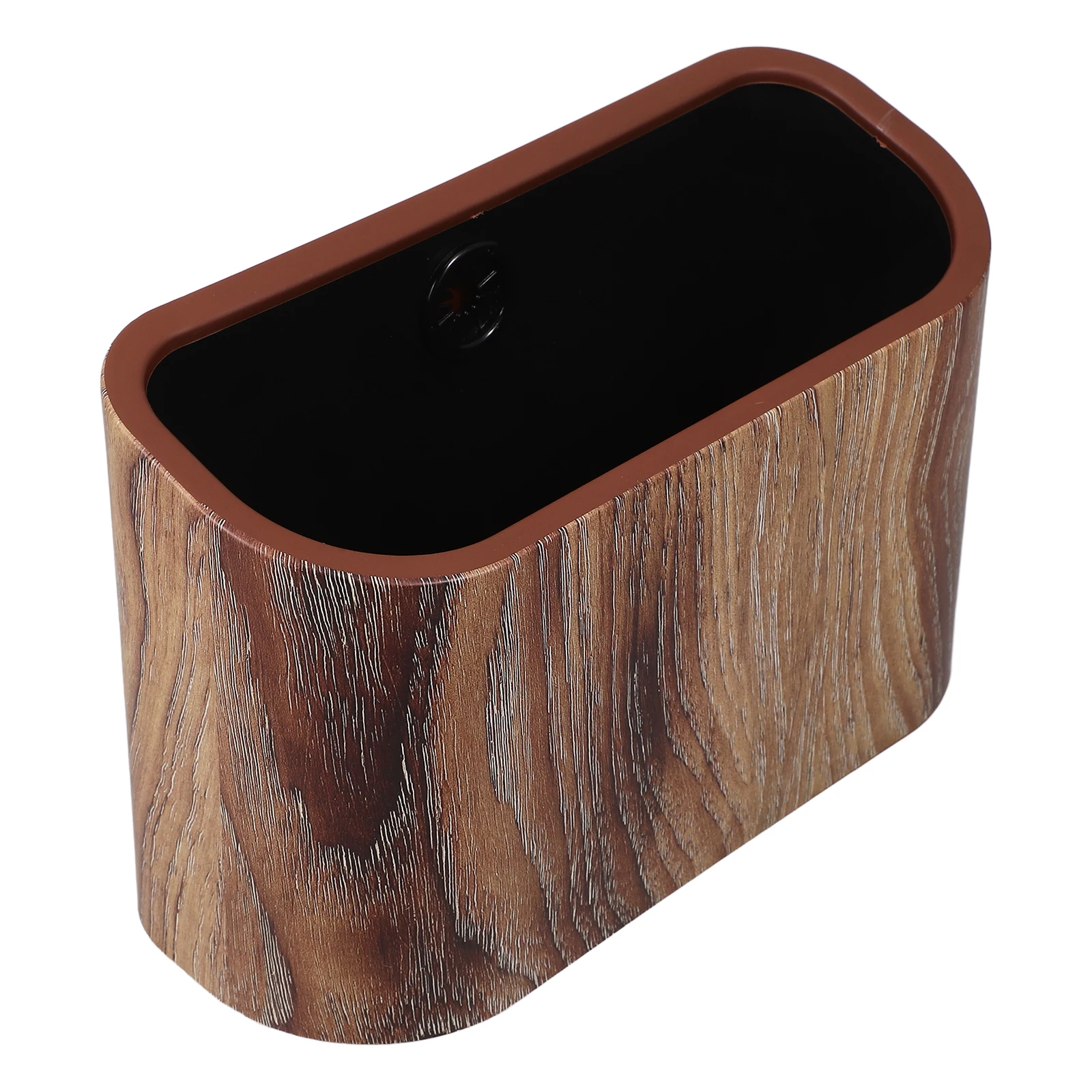 

Small Trash Can Desktop Waste Basket for Bathroom Kitchen Dorm Brown Mini Garbage Bin Office Laundry Room Portable Lightweight
