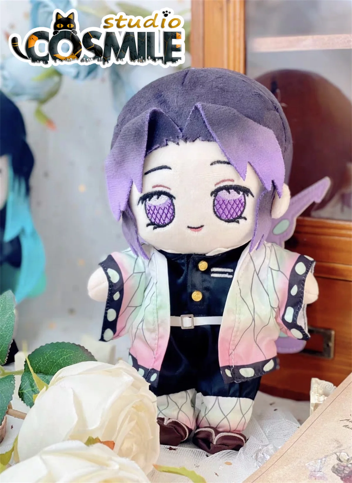 

Anime Oni Ghost Monster Ko Chou Purple Butterfly Stuffed Plushie Plush 20cm Doll Body Clothes Toy Gift DM