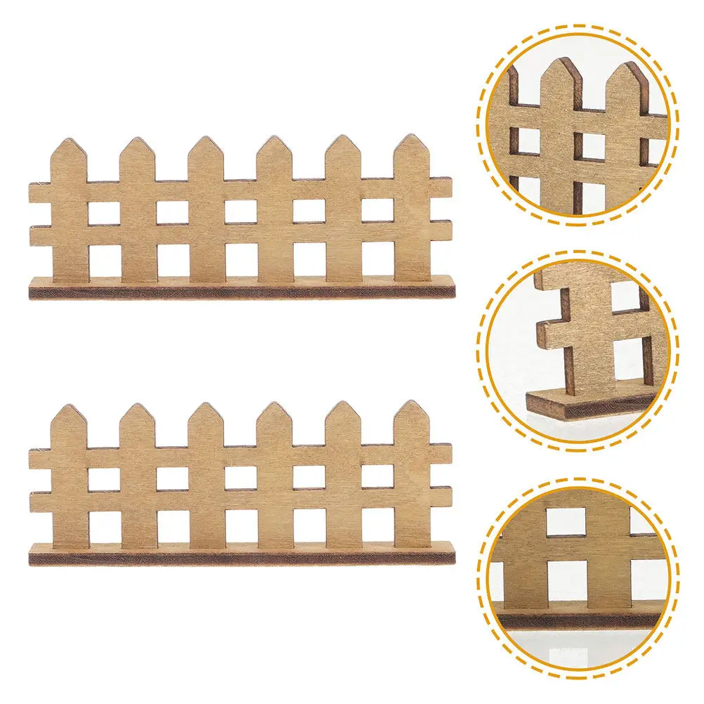 

12Pcs Miniature Wood Fence Khaki DIY Micro Landscape Decorations for Bonsai Plant Pot Fairy Garden Fence Accessories