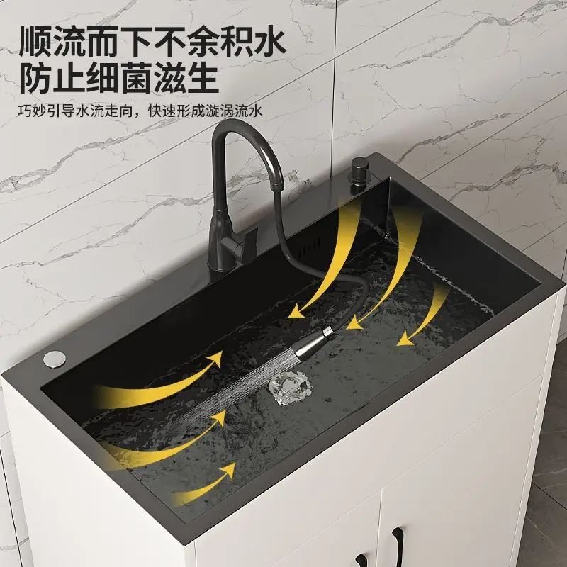 Kitchen cabinet, stainless steel vegetable basin, sink cabinet, single/double basin with faucet, office washbasin integrated uni