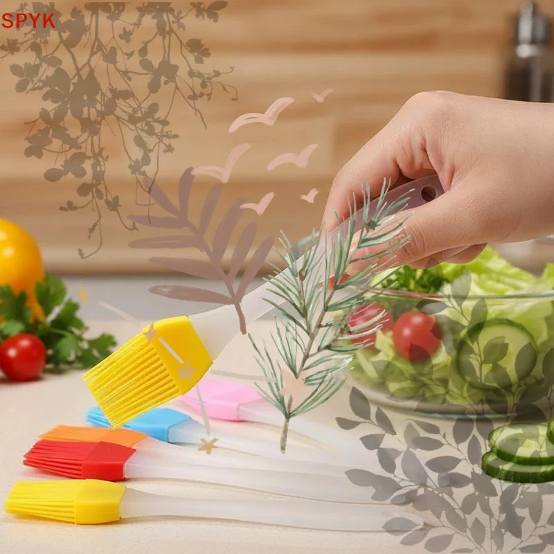 Silicone Pastry Basting Brushes Heat Resistant Bristles: Food Safe Material Baking Cooking Grilling BBQ
