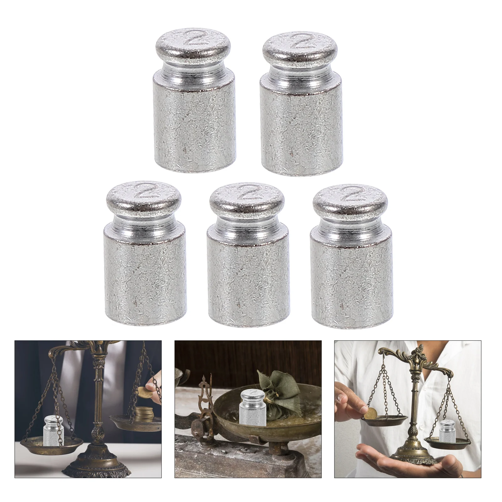 

5pcs Calibration Weights 2 Gram Steel Balance Weight School Teaching Instrument Precision Educational Tool For Scale Digital