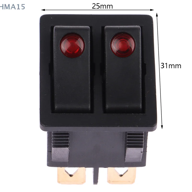 [EL] 16A 250V AC KCD3-606 مفتاح هزاز مزدوج 6Pin مع ضوء ON OFF مفتاح طاقة سخان كهربائي