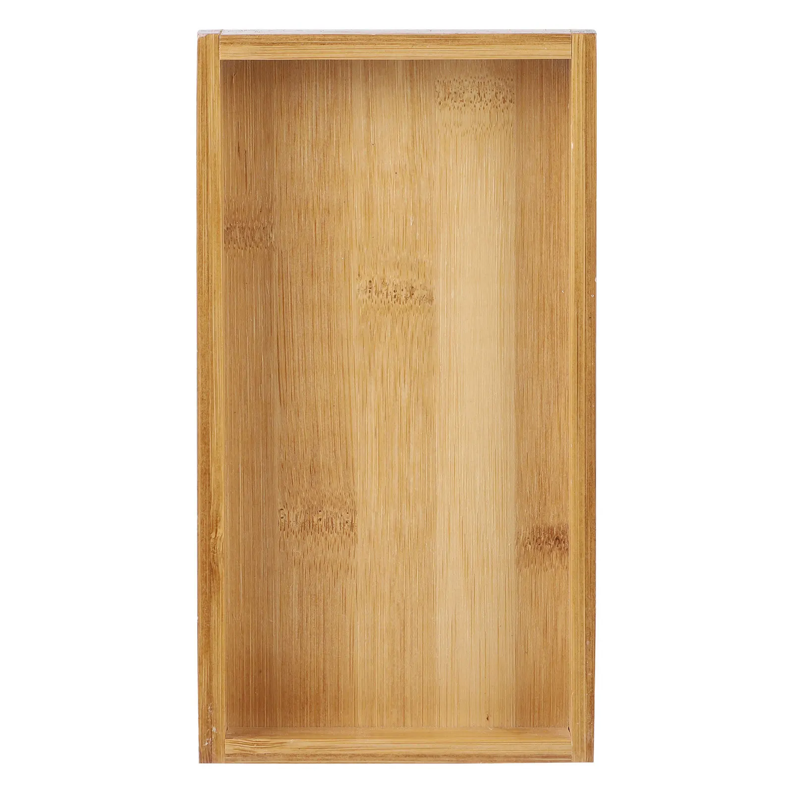 

1pc Bamboo Food Serving Tray Practical Rectangular Bread Tray For Home Hotel Coffee Snack Dessert Tea Storage Simple Design