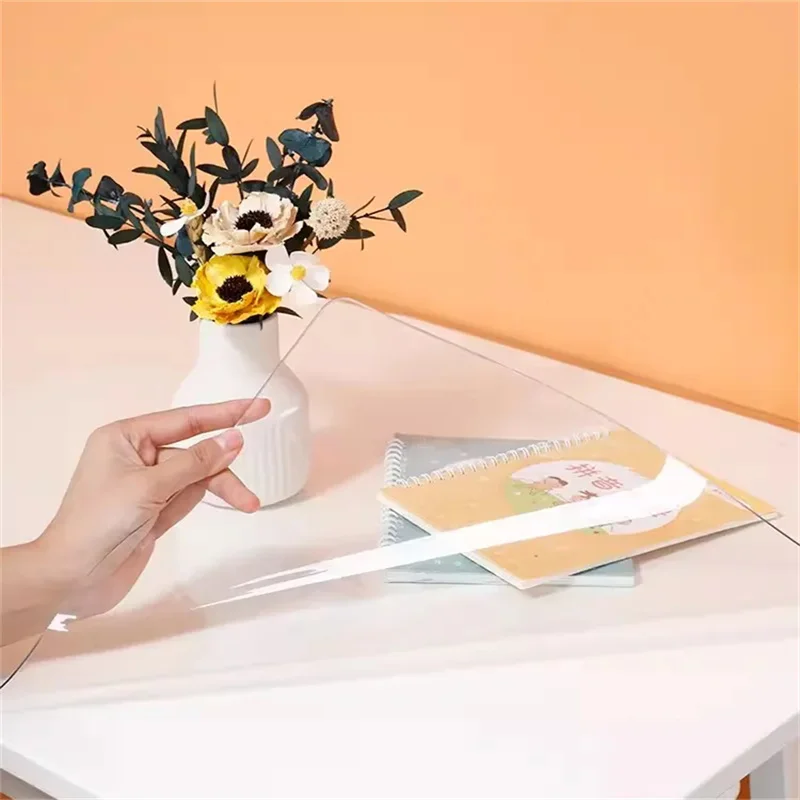 PVC Clear Writing Desk Pad Anti-Static Heat Resistant Waterproof Table Protector for Office Computer Writing Desk Tabletop