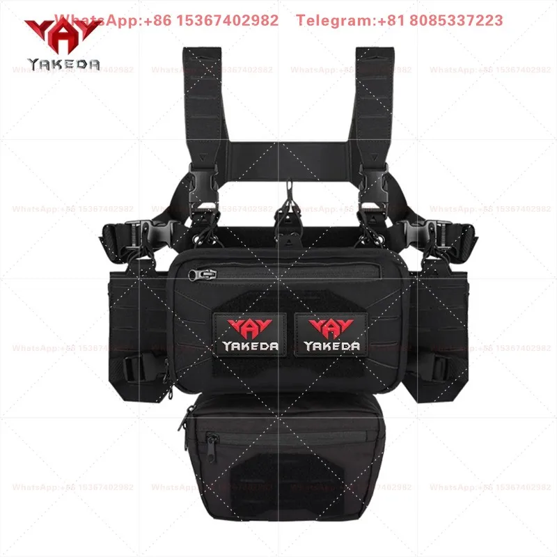 YAKEDA modular chest hanging hunting vest with quick release buckle and laser cutting MOLLE suitable for outdoor sports