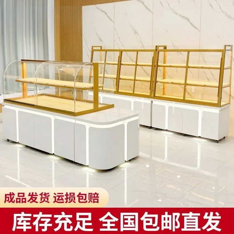 Bread Display Round Side Cabinet Cake Shop Double Sided Bakery Display Cabinet Glass Model Cabinet
