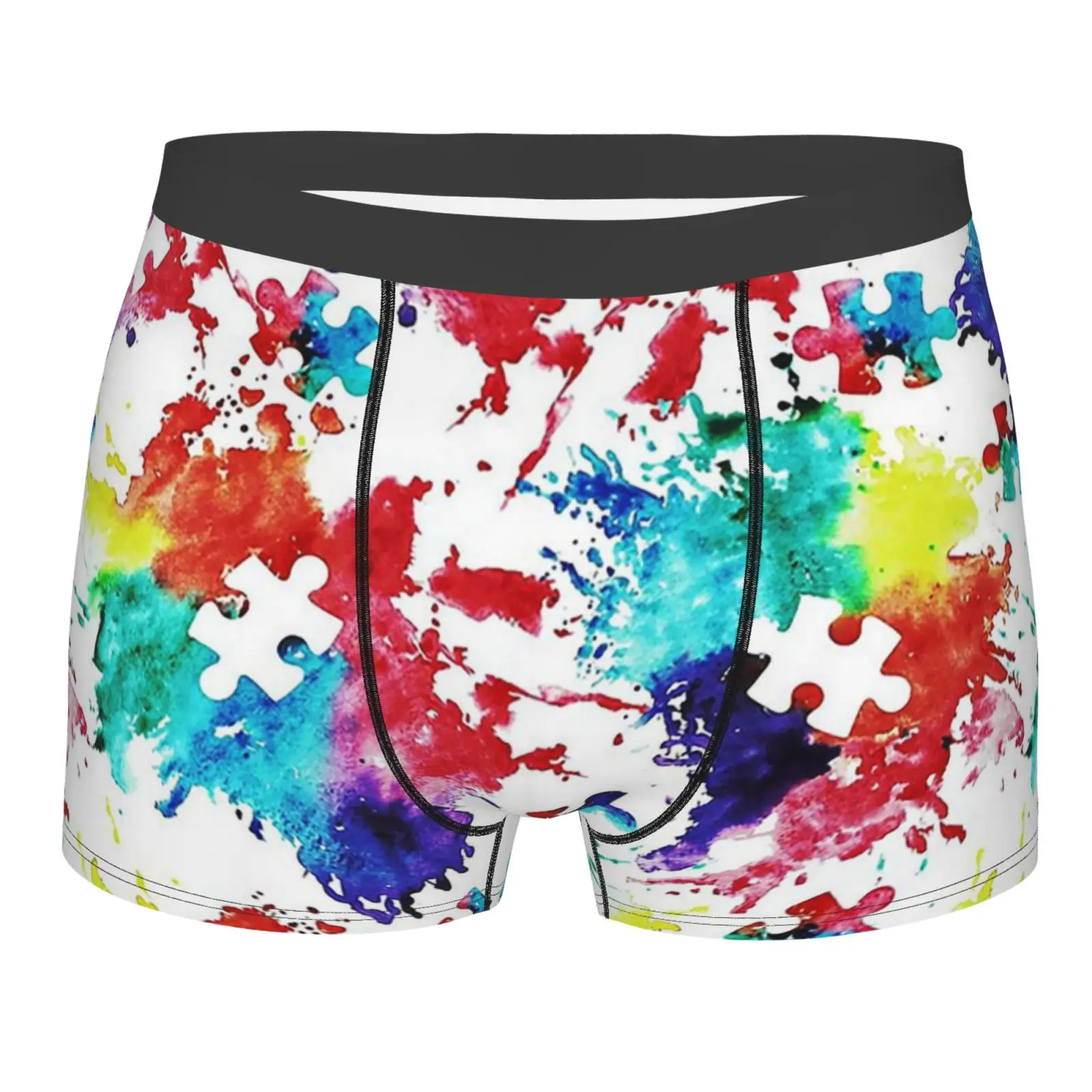 

Autism Awareness Jigsaw Puzzle Men Underwear Boxers Men's Novelty Underpant Breathable Printed Male Underpants Man Boxer Briefs