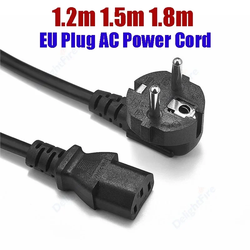 EU Plug AC Power Supply Cable Cord IEC 320 C13 Type E AC Power Adapter Cord For PC Computer Monitor HDTV Samsung TV Printer