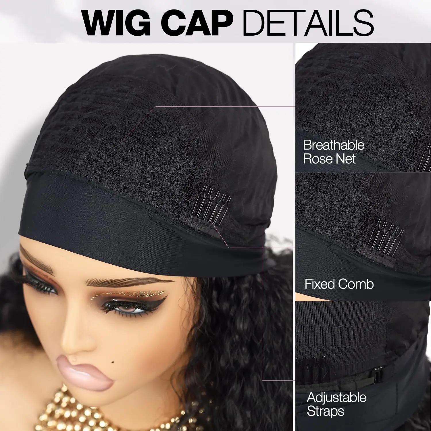 عقال الباروكات ياكي مجعد للمرأة شعر مستعار طبيعي أسود الأفرو مجعد الاصطناعية الشعر ارتداء والذهاب غريب مجعد غلويليس عقال شعر مستعار #5