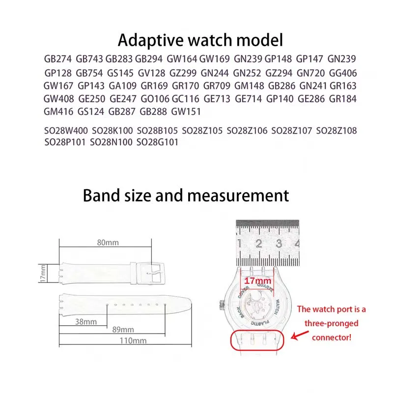 17mm 19mm men leather watch strap accessory compatible for Swatch YCS YAS YGS GW164 SUOW701 SUOB704 women steel buckle Wristband