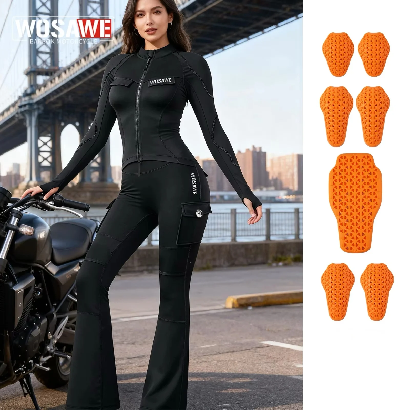 

WOSAWE Riding Motocross Racing Jacket Moto Jacket Windproof Motorbike Clothing Women Motorcycle Jacket Suit