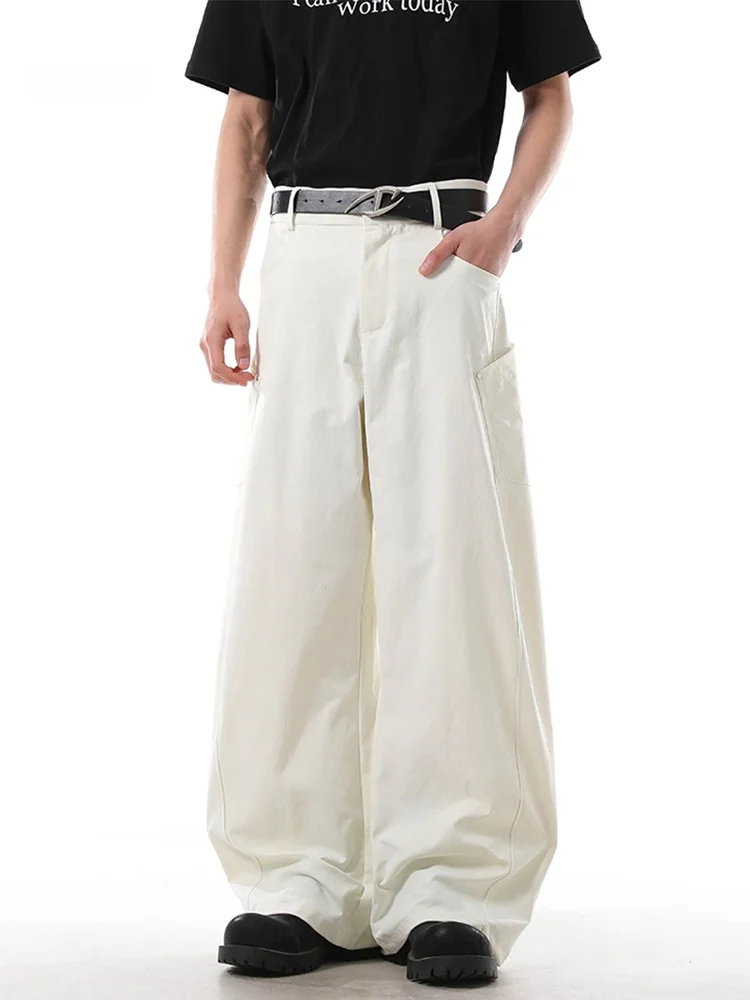 

Мужские летние брюки American Decosition: модные, прямые, повседневные, с широкими штанинами, изысканным кроем и эффектом драпировки.