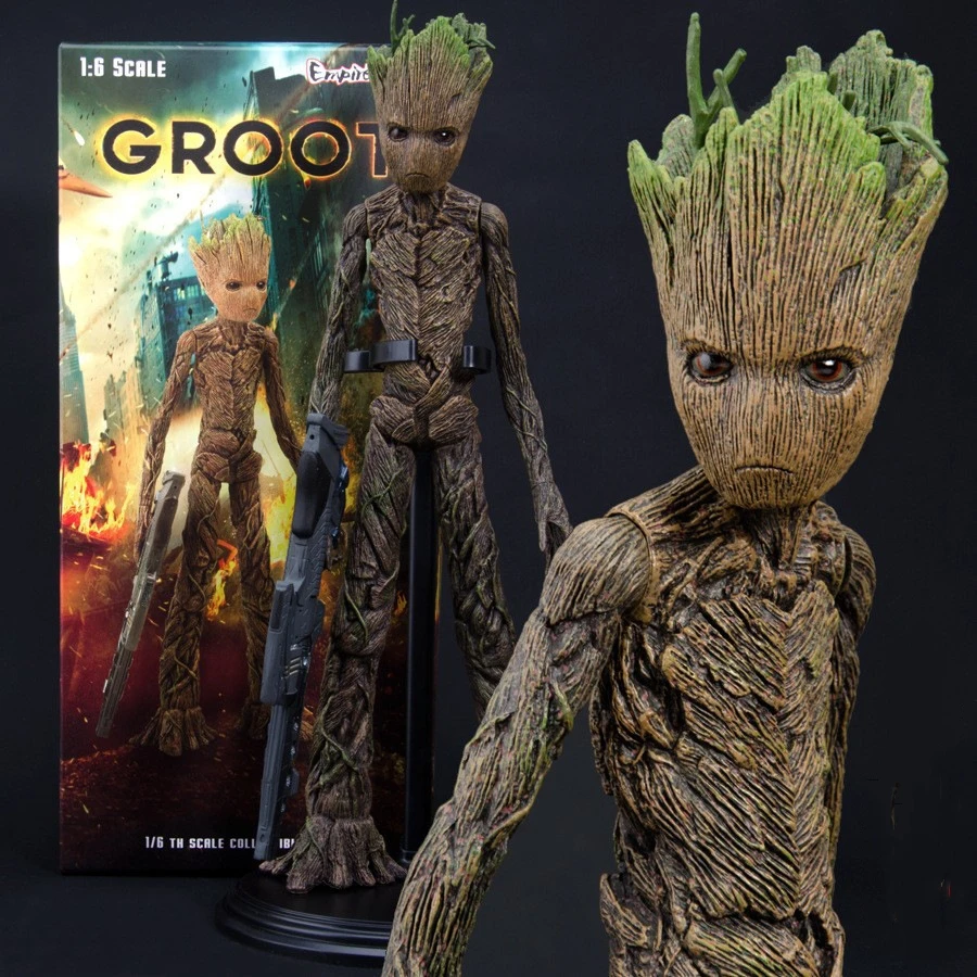 

30cm Anime Marvel Avengers Tree People Groot 1/6th Scale Collectible Figure Hands Moveable Pvc Action Figures Model Toys Gifts