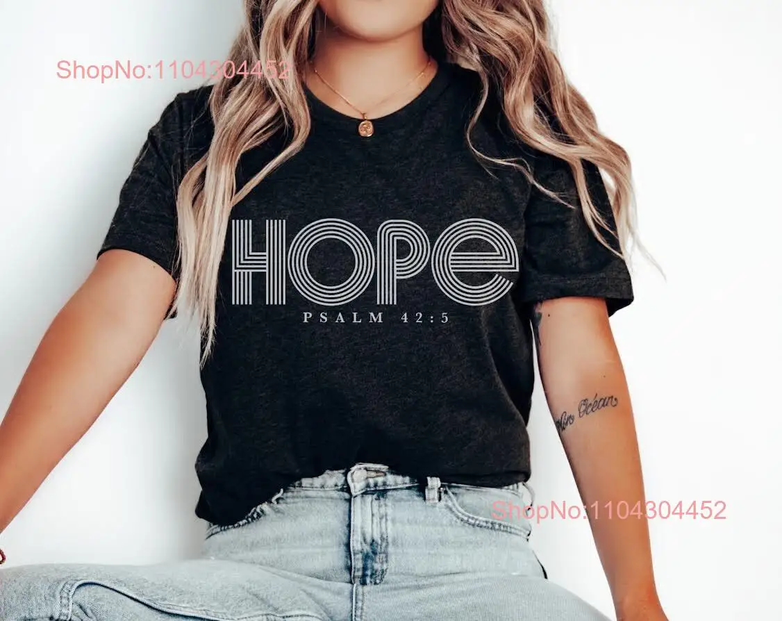 Hope T Shirt Psalm Boho Christian Scripture Bible Verse Faith long or short sleeves