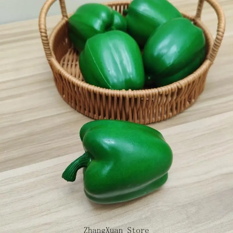 Packung mit 4 künstlichen Paprika und Gemüse aus ABS-Kunststoff, für Fotoshootings, 3 x – Detail 8