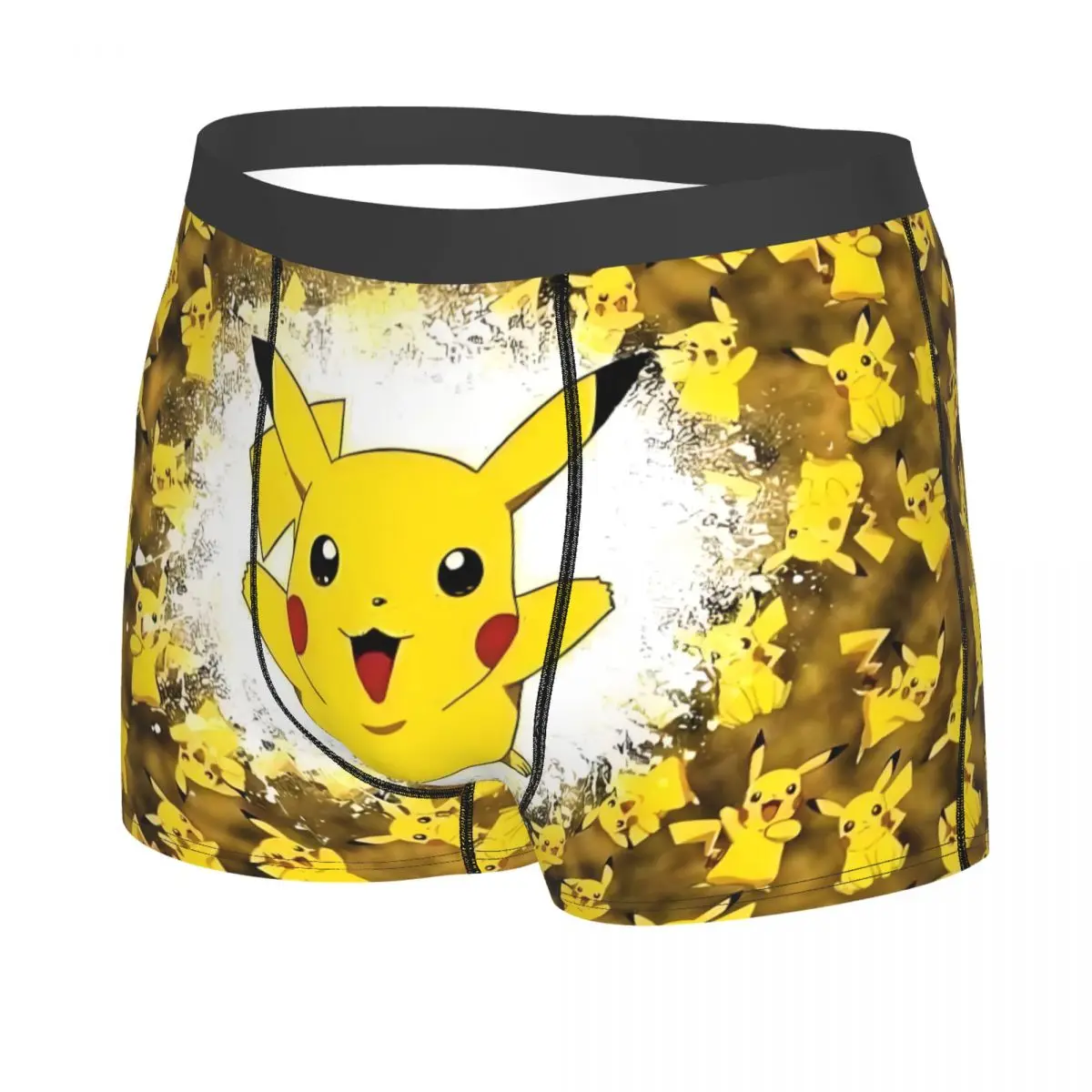 カスタム P-Pikachues アニメボクサーパンツ男性用 3D プリントビデオゲーム下着パンティーブリーフストレッチパンツ