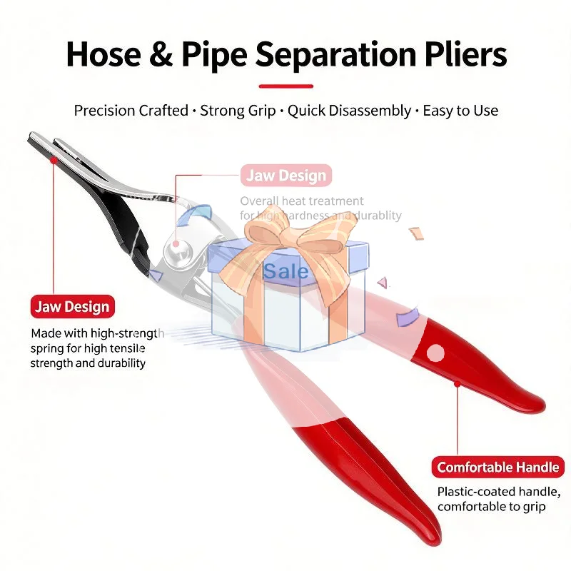 Automobile Tubing Oil Pipe Separation Clamp Joint Tightening Pliers Fuel Filters Hose Tube Buckle Removal Tools Car Pipe Tools
