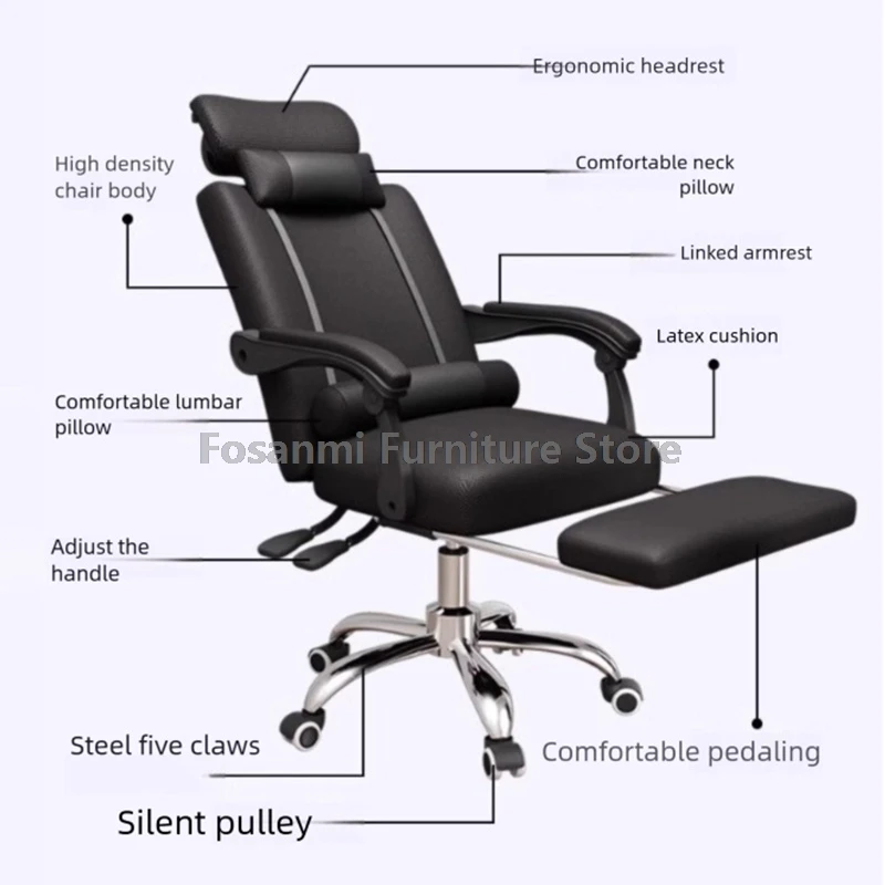 كرسي مكتب مريح قابل للتنفس، كرسي كمبيوتر للكتابة على الألعاب مع مسند للرأس، كراسي مكتب دوارة قابلة للتعديل للمنزل