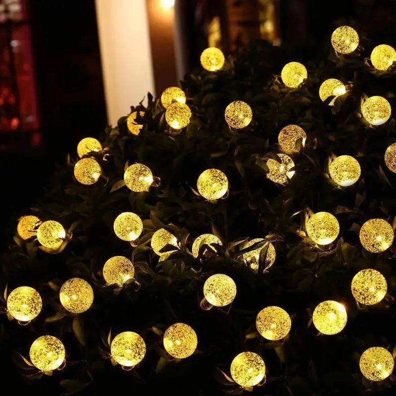 Bubble 30 LED Outdoor Waterproof Solar String Round Ball Color Lights