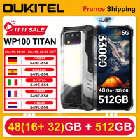 OUKITEL WP100 TITAN Android 14 Rugged Smartphone 48GB(16+ 32) 512GB 33000mAh 66W 200MP laser projector Camping Light 6.8'' 120Hz