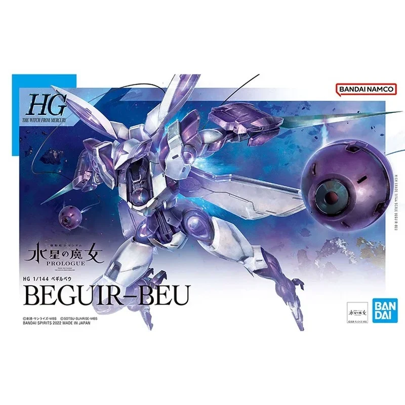 Bandai Original Gundam Model Kit Anime Figure HG 1/144 The Witch From Mercury BEGUIR-BEU Action Figures Toys Gifts for Children