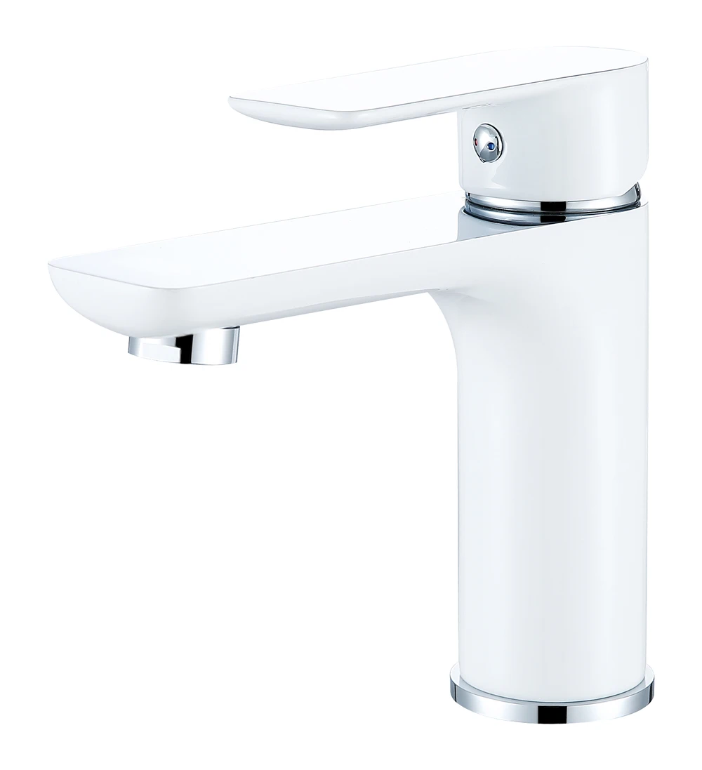 

Waterfall Bathroom Sink Faucet White Single Handle Bathroom Faucet