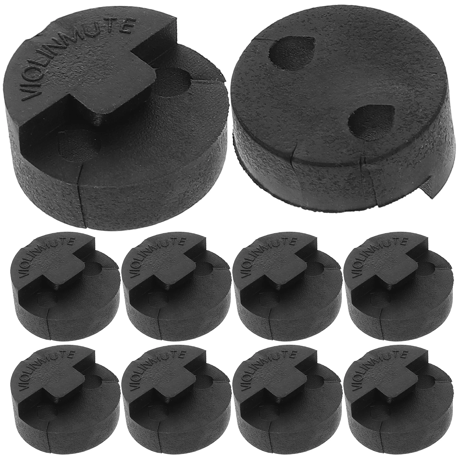 

10 Pcs Violin Mute Round Black Sound Reducer Practice Accessories Electric Violin Cello Viola Rubber Muter String Instrument