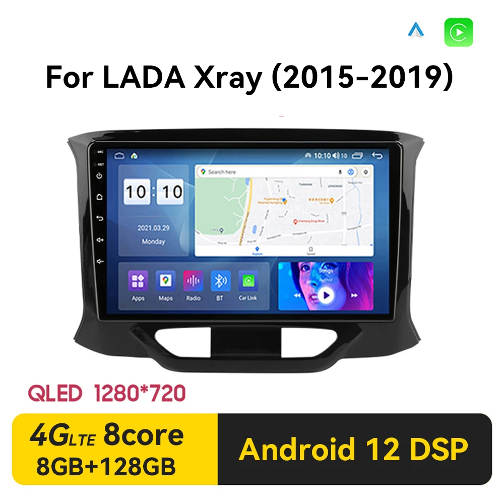 2Din Android12 Car Radio Multimidia Video Player Car Stereo For LADA X Ray Xray 2015 - 2019 Carplay 2 din dvd Head Unit