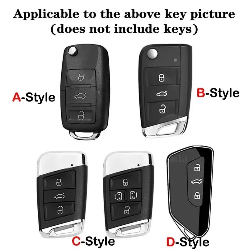 Auto TPU Zinc Alloy Key Case Bag For VW Volkswagen GOLF 7 MK7 Car Key Chain Car Metal Key Shell Interior Decoration Accessories