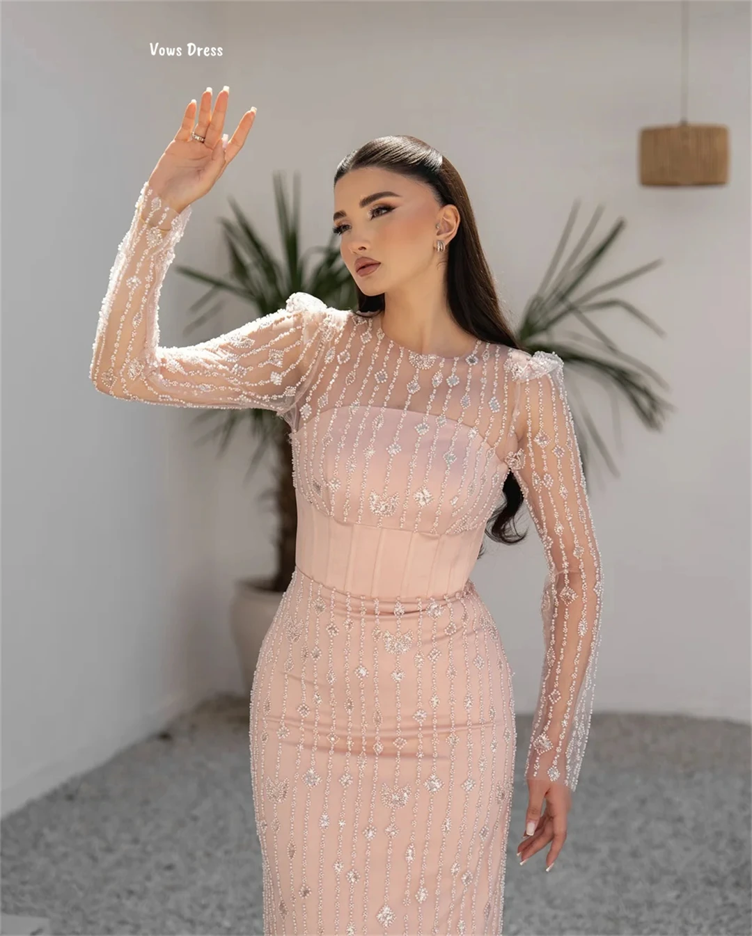 Vows Fishtail Skirt Women Evening Dress 2025 Dresses Gala Custom Made Robes De Cocktail Bead Embroidery Robe Soiree Ball Gowns