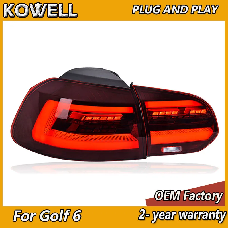 Estilo de coche para Volkswagen Golf 6 luces traseras 2009-2012 VW Golf MK6 luces traseras DRL freno antiniebla señal de giro marcha atrás