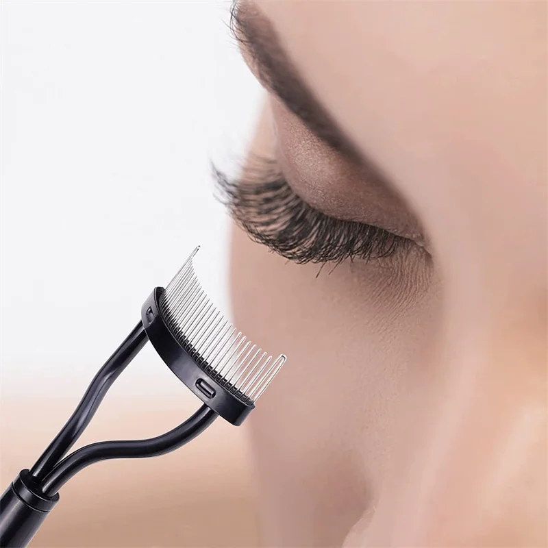 Séparateur de cils en métal, dents droites, recourbe-cils, maquillage de beauté, brosse à cils en acier inoxydable, peigne, Mascara, outil de maquillage, 1/3 pièces