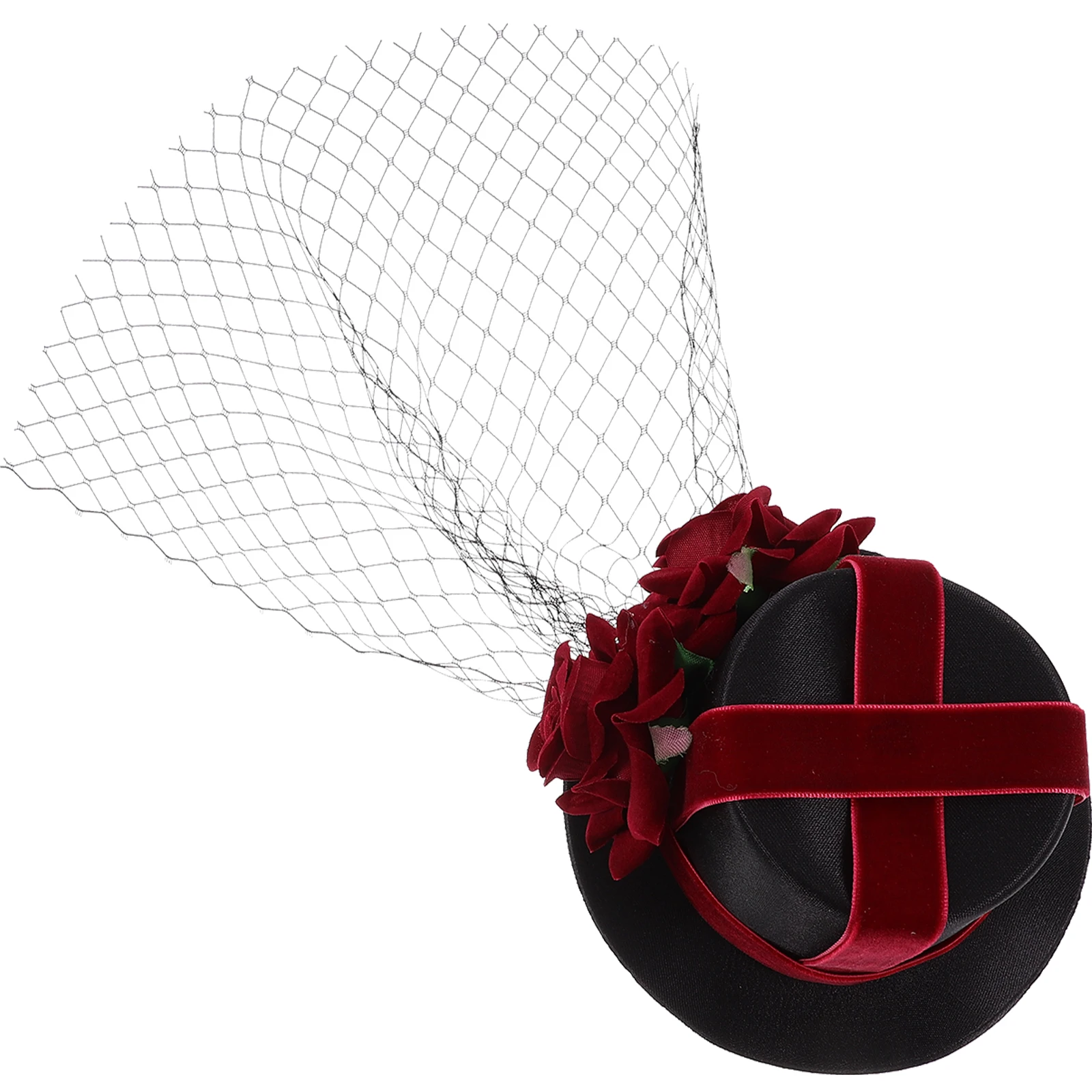 

Red Rose Gauze Hairpin Vintage Style Elegant Satin Cloth Hair Clip Party Festival Decoration Girl Bobby Pin Hairpins