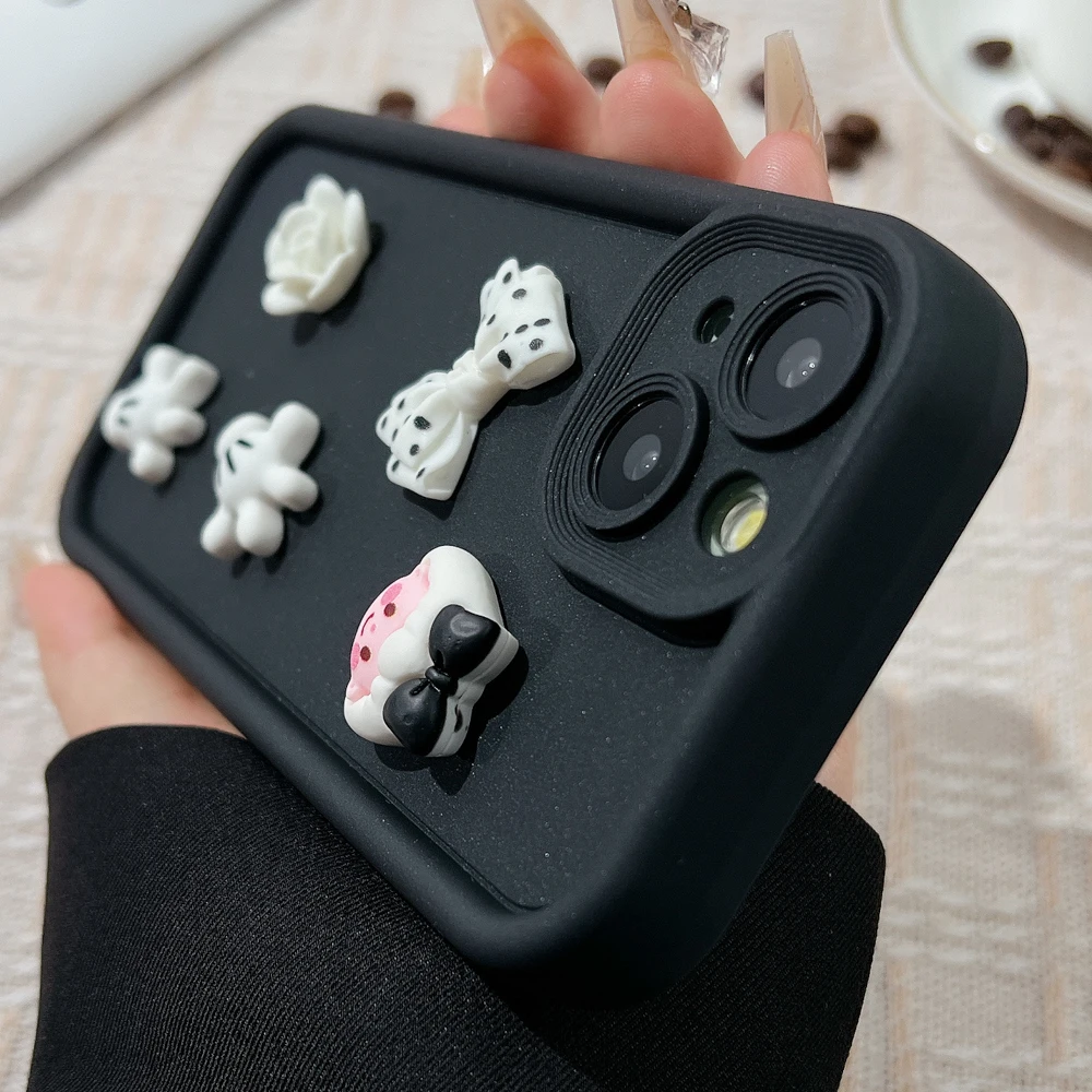 Niedliche 3D-Bären-Kaffeekarikatur-Silikonhülle für iPhone 18 Pro 15 12 11 13 14 17 Pro Max 16 Pro Plus X XS XR Hüllen, weiche matte Abdeckung – Detail 9