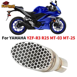 Slip On For YAMAHA R25 R3 MT 25 MT 03 Motorcycle Exhaust Mid Pipe System Escape Moto Muffler Modify Stainless steel Mini Muffler