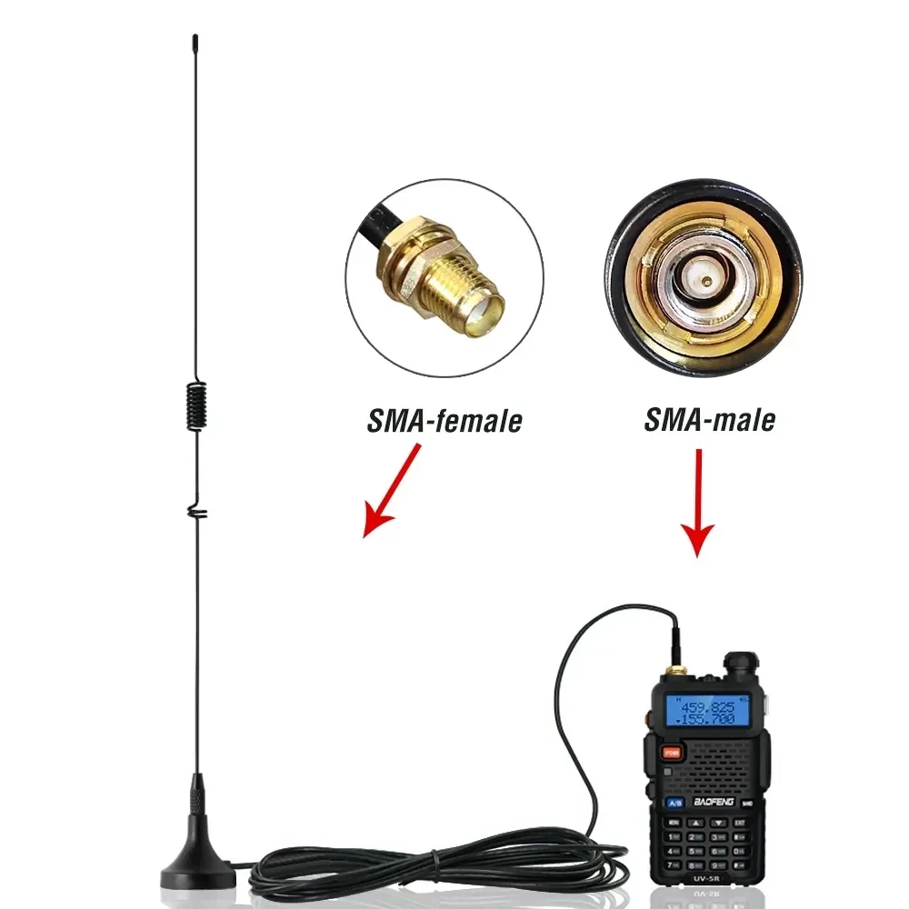 

UT-106UV Car Antenna Magnetic SMA-F Dual Band On-board Antenna VHF UHF for Baofeng UV-5R UV82 GT-3TP GT-5 Ham Radio Accessories