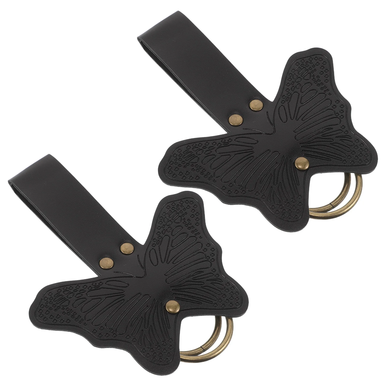 

2 Pcs Butterfly Accessories Dress Belt Clips Skirt Black Costume Prop Travel