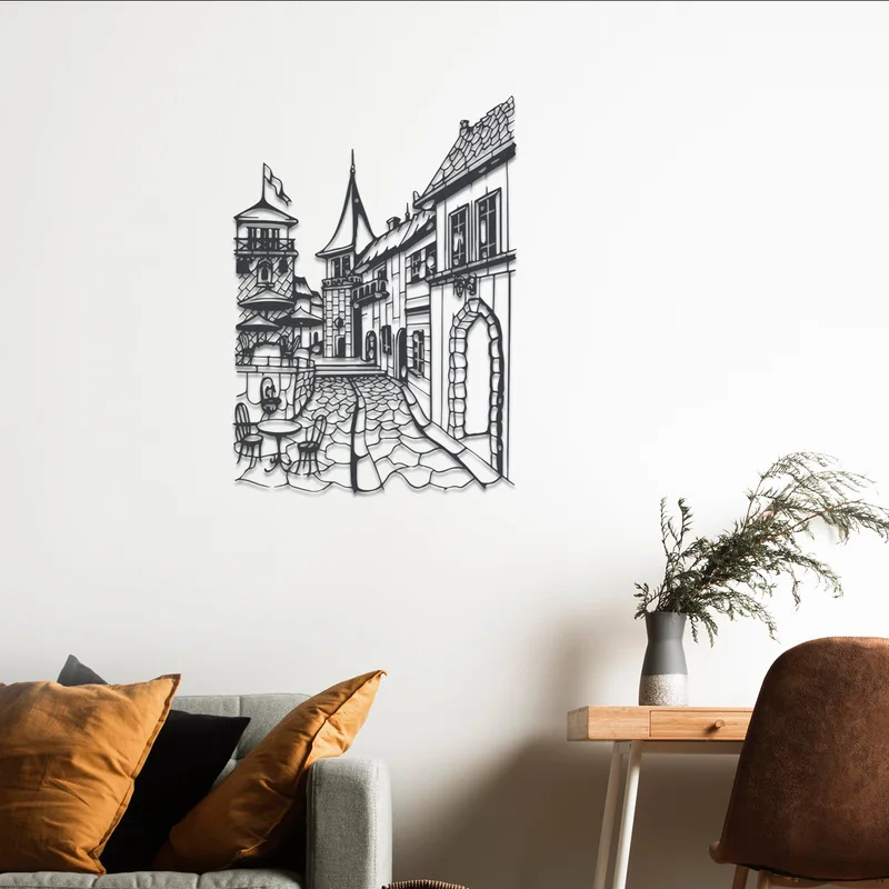 【Statue Wall Decoration】European Street Metal Wall Decor——Building Silhouette、Urban landscape wall decoration